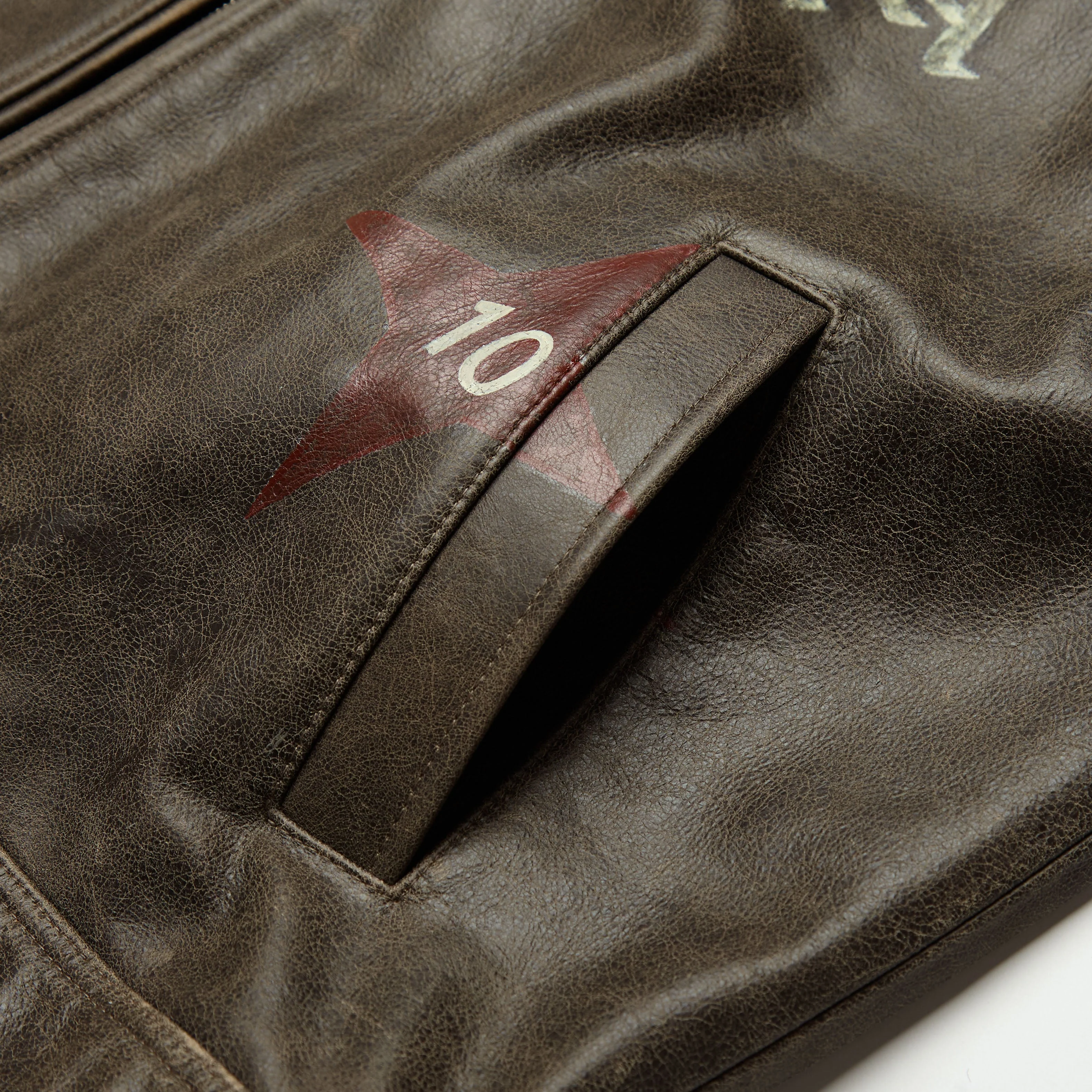 Hand-Painted Dark Brown Leather Jacket - Image 9