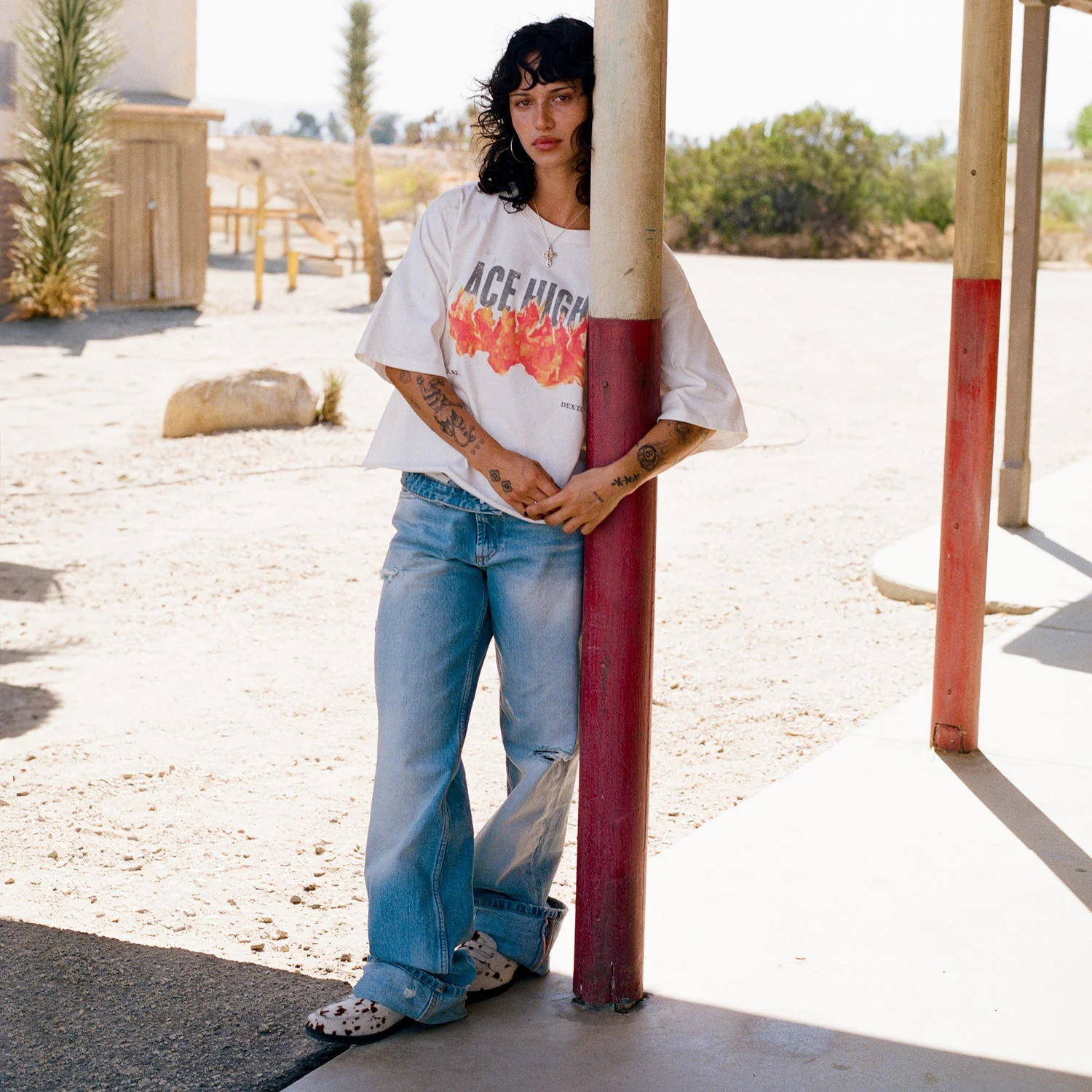 Ace High Vintage White T-Shirt - Image 6