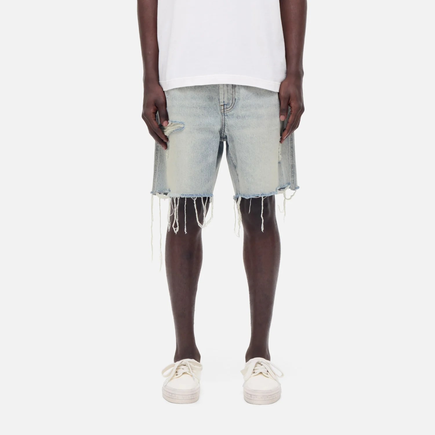 CB Distressed Cut Denim Shorts - Image 4