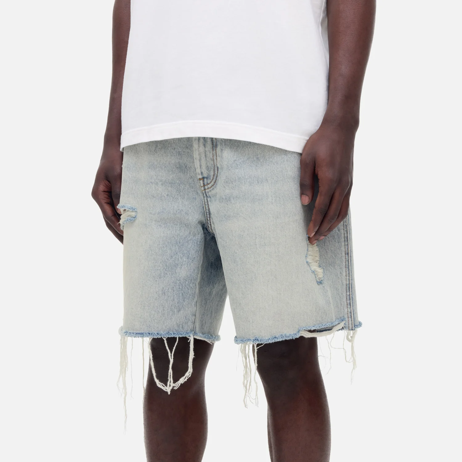 CB Distressed Cut Denim Shorts - Image 5