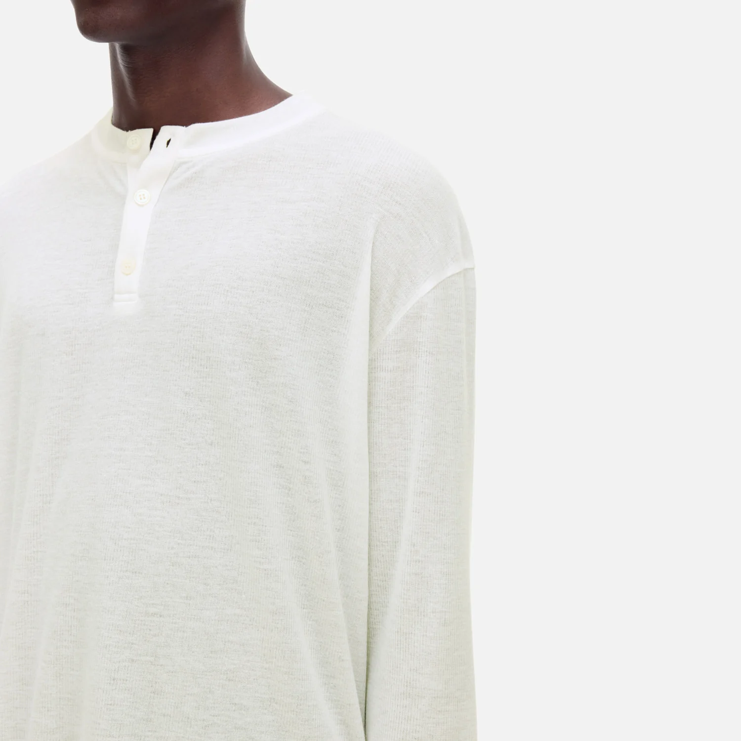 CB Relaxed White Henley - Image 5