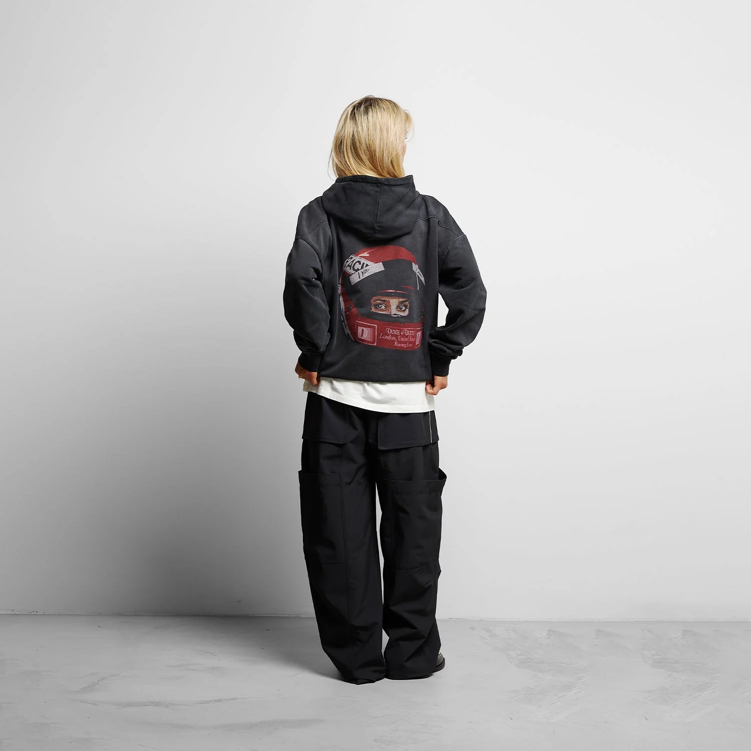 DR1 Helmet Washed Black Hoodie - Image 6