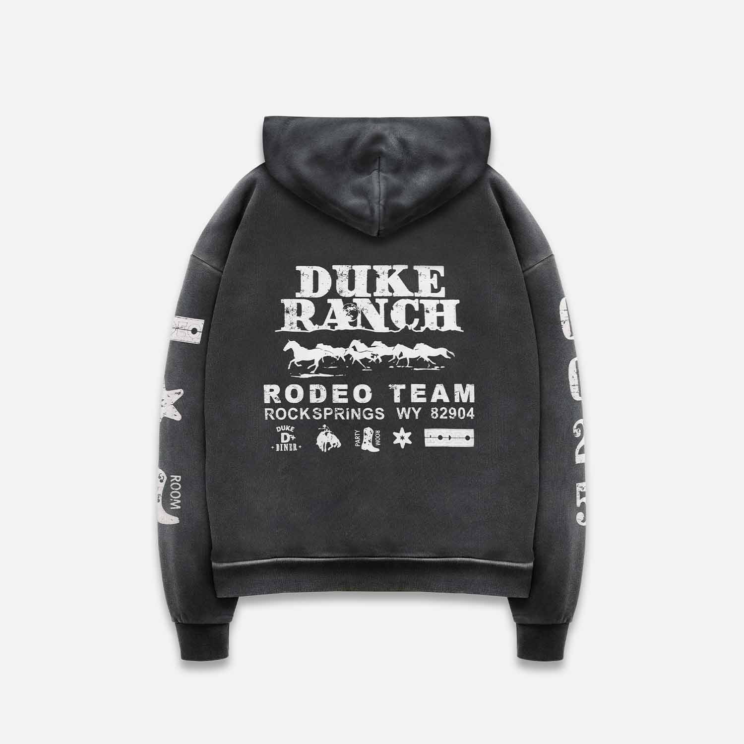Duke Rodeo Team Vintage Black Zip Hoodie - Image 3
