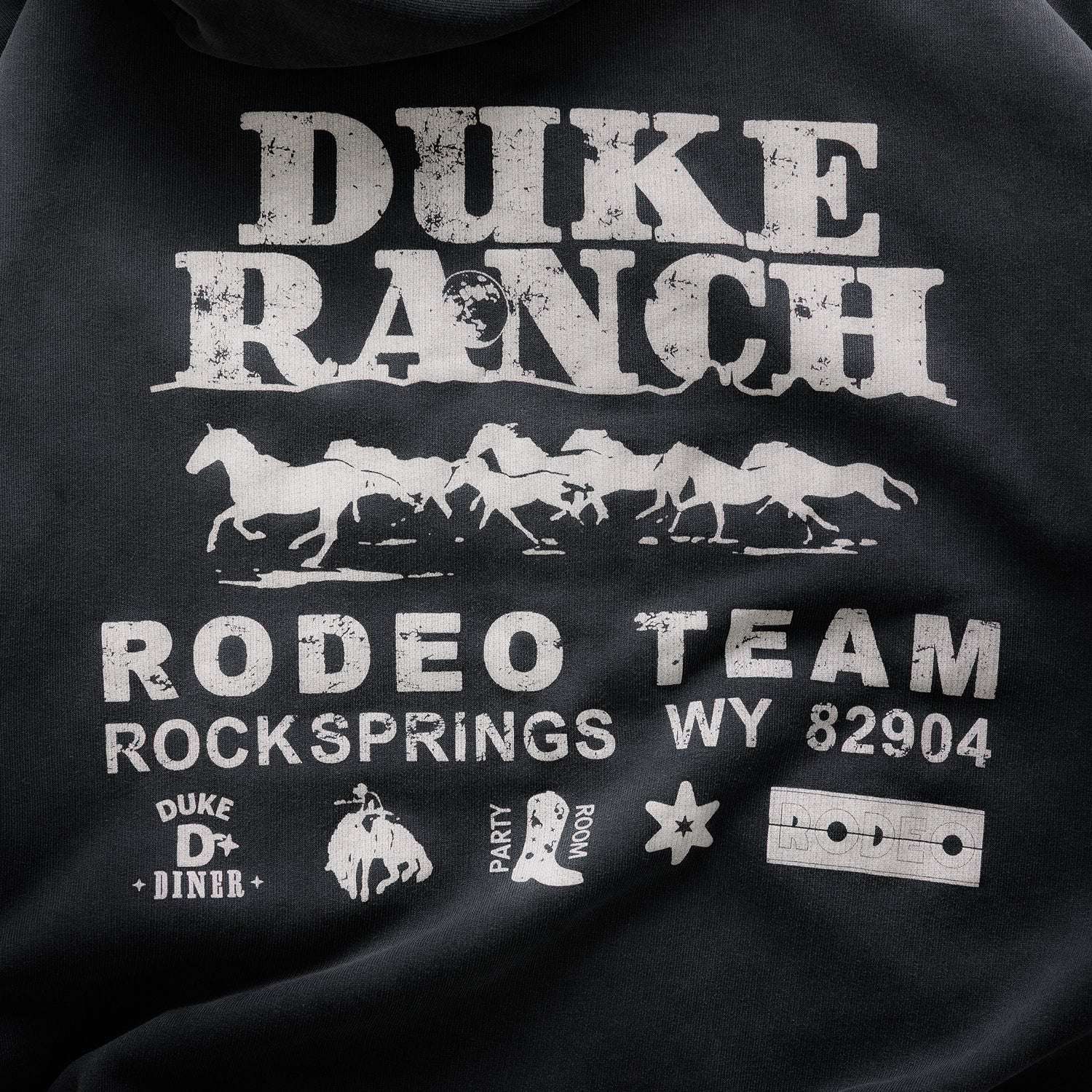 Duke Rodeo Team Vintage Black Zip Hoodie - Image 4