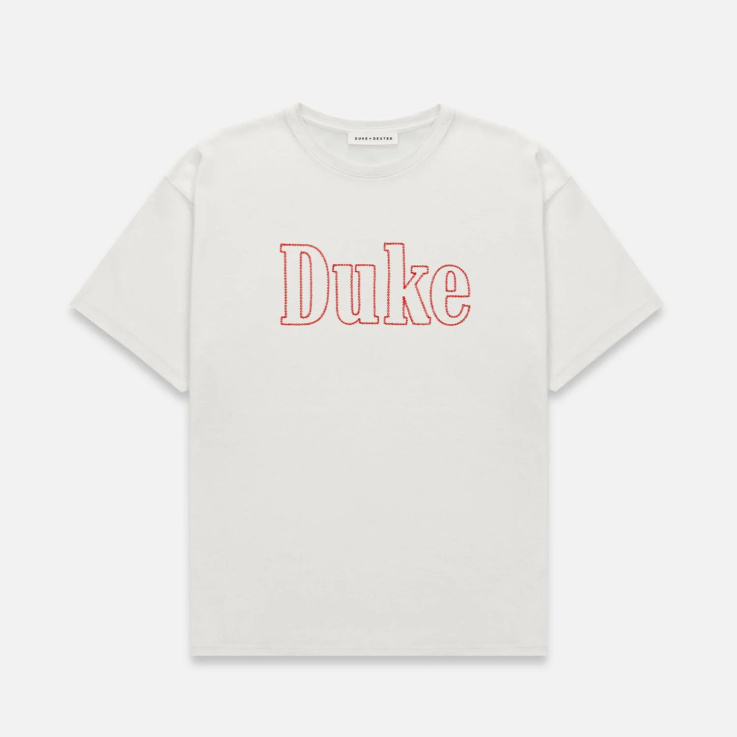 Duke Vintage White Chainstitch T-Shirt