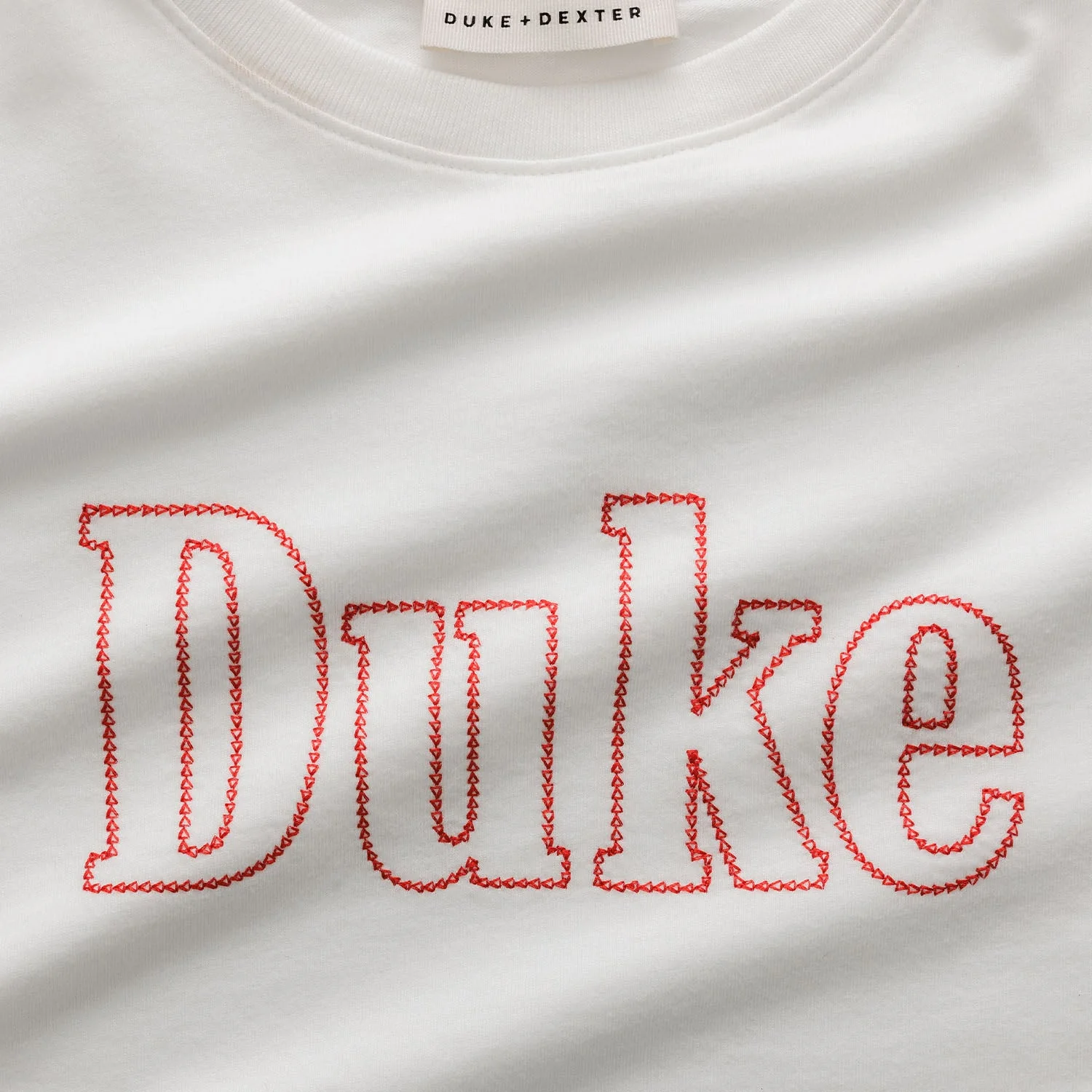 Duke Vintage White Chainstitch T-Shirt - Image 5