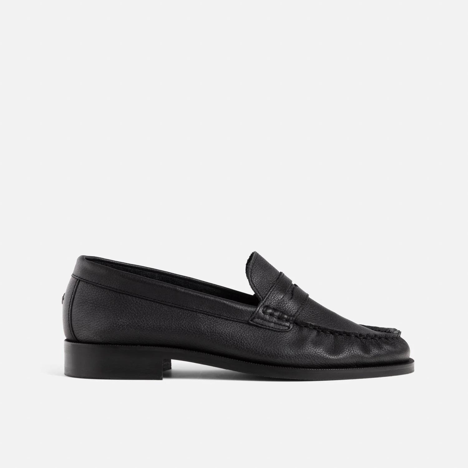 Ezra Black Tumbled Ruched Loafer - Women's