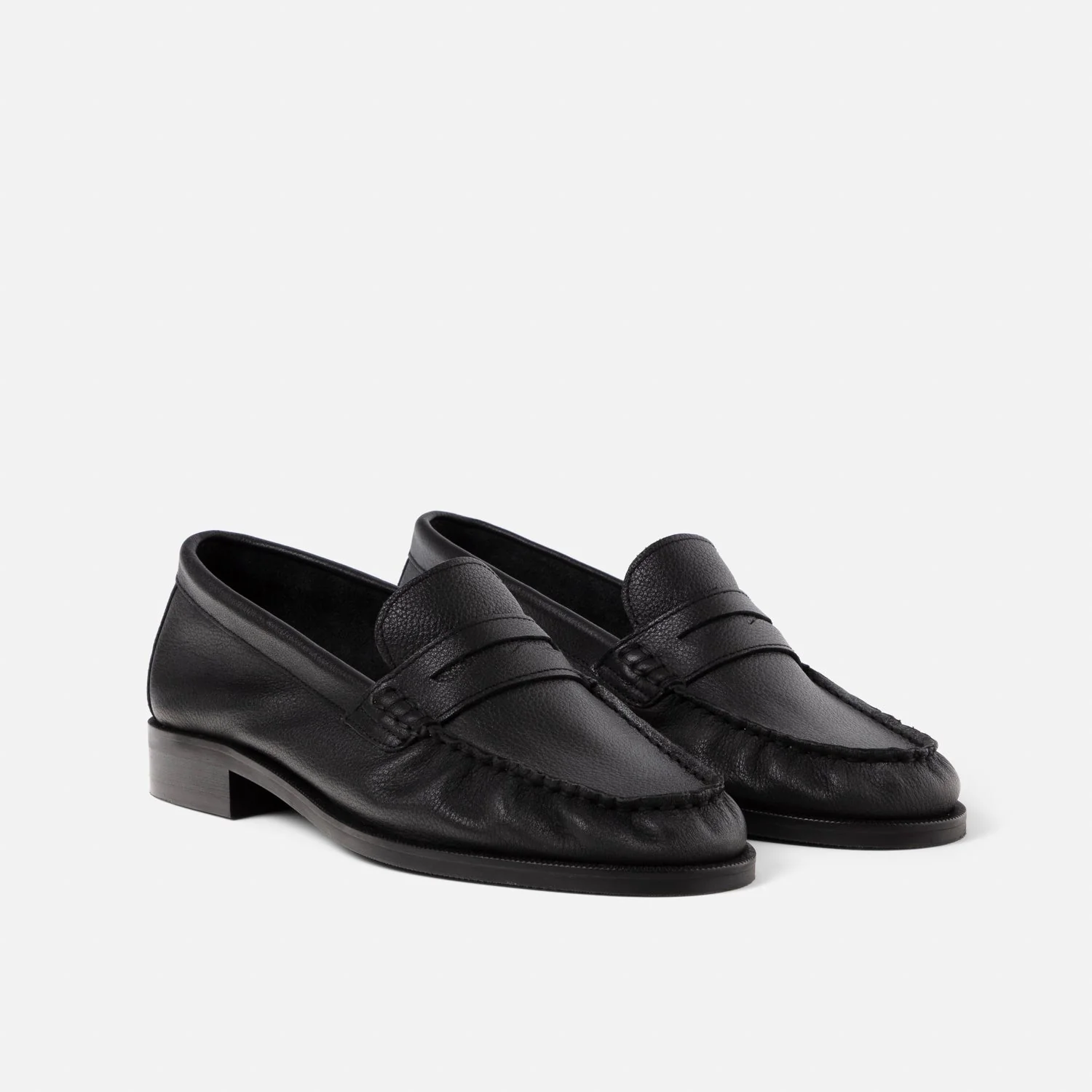 Ezra Black Tumbled Ruched Loafer - Women's - Image 3