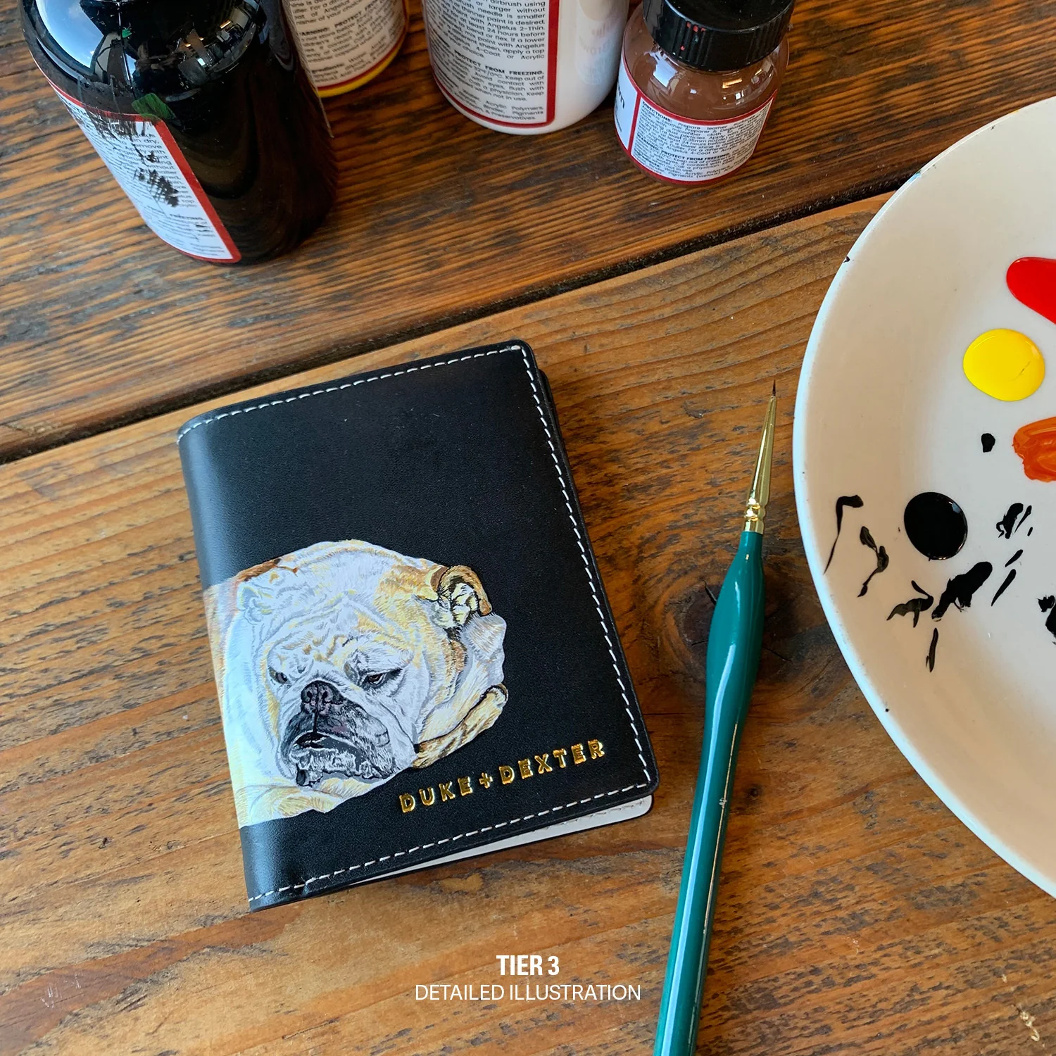 Hand-Painted Black Wallet - Image 5