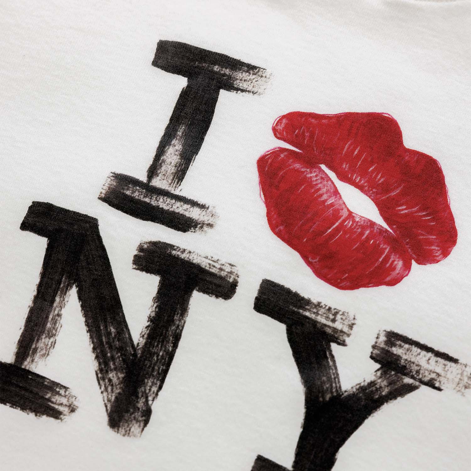 I Kiss NY Vintage White Baby Tee - Women's - Image 5