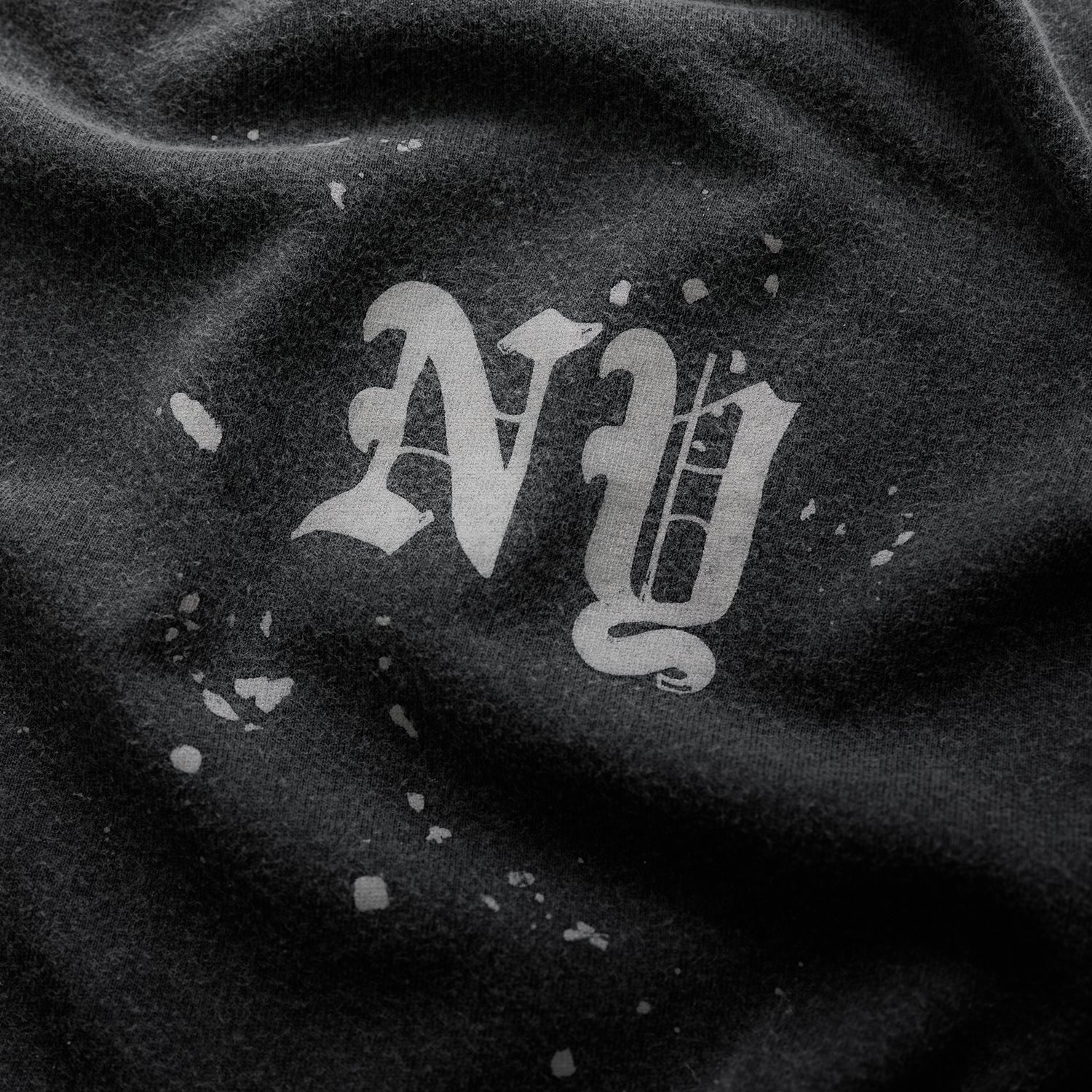 NY Paint Splatter Washed Grey Long Sleeve Top - Image 6