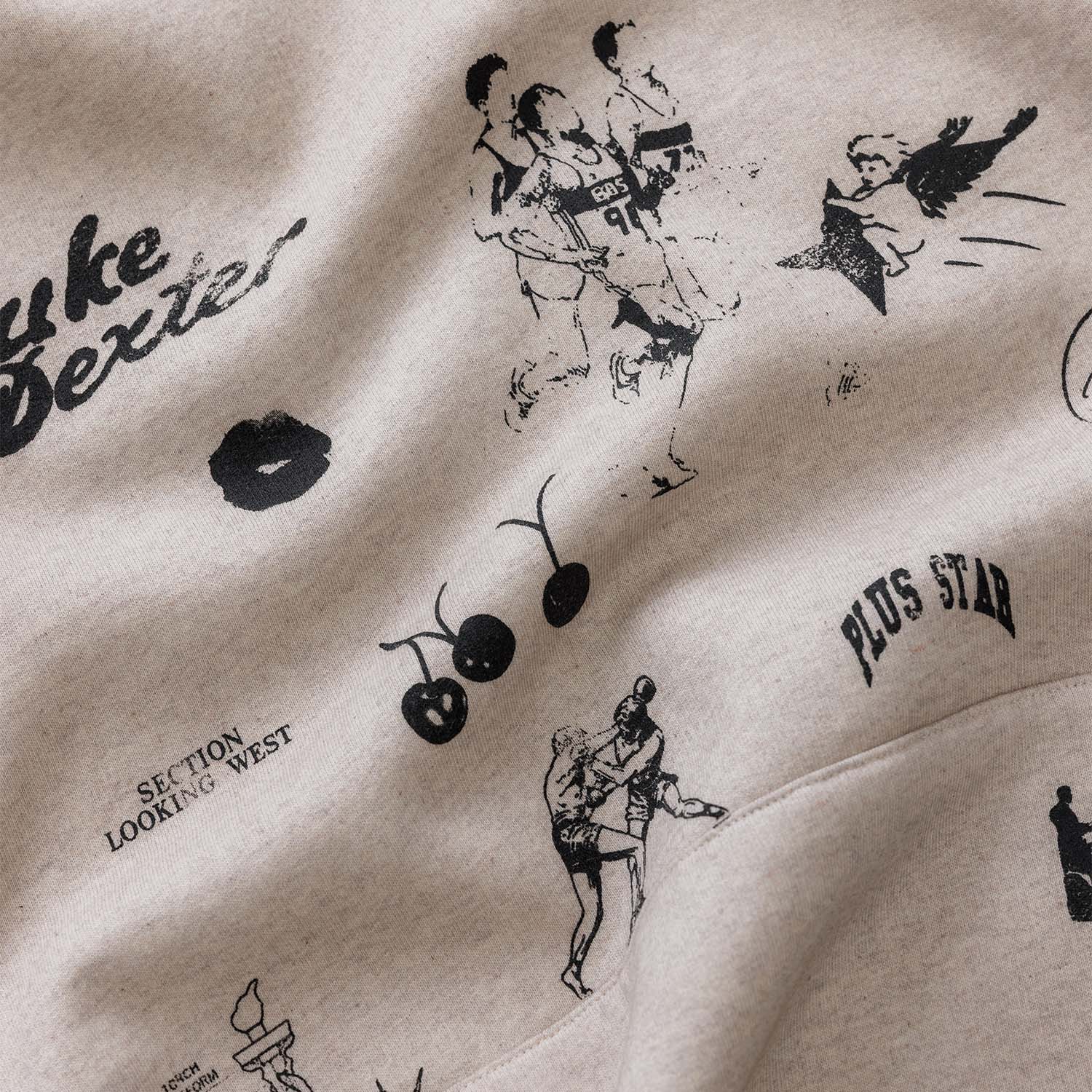 NY Sketch Oat Marl Hoodie - Image 4