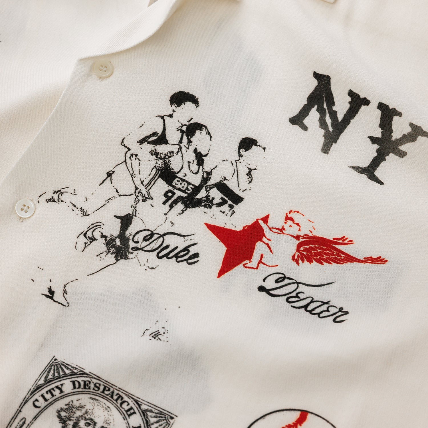 NY Sketch Vintage White + Red + Black Shirt - Image 7