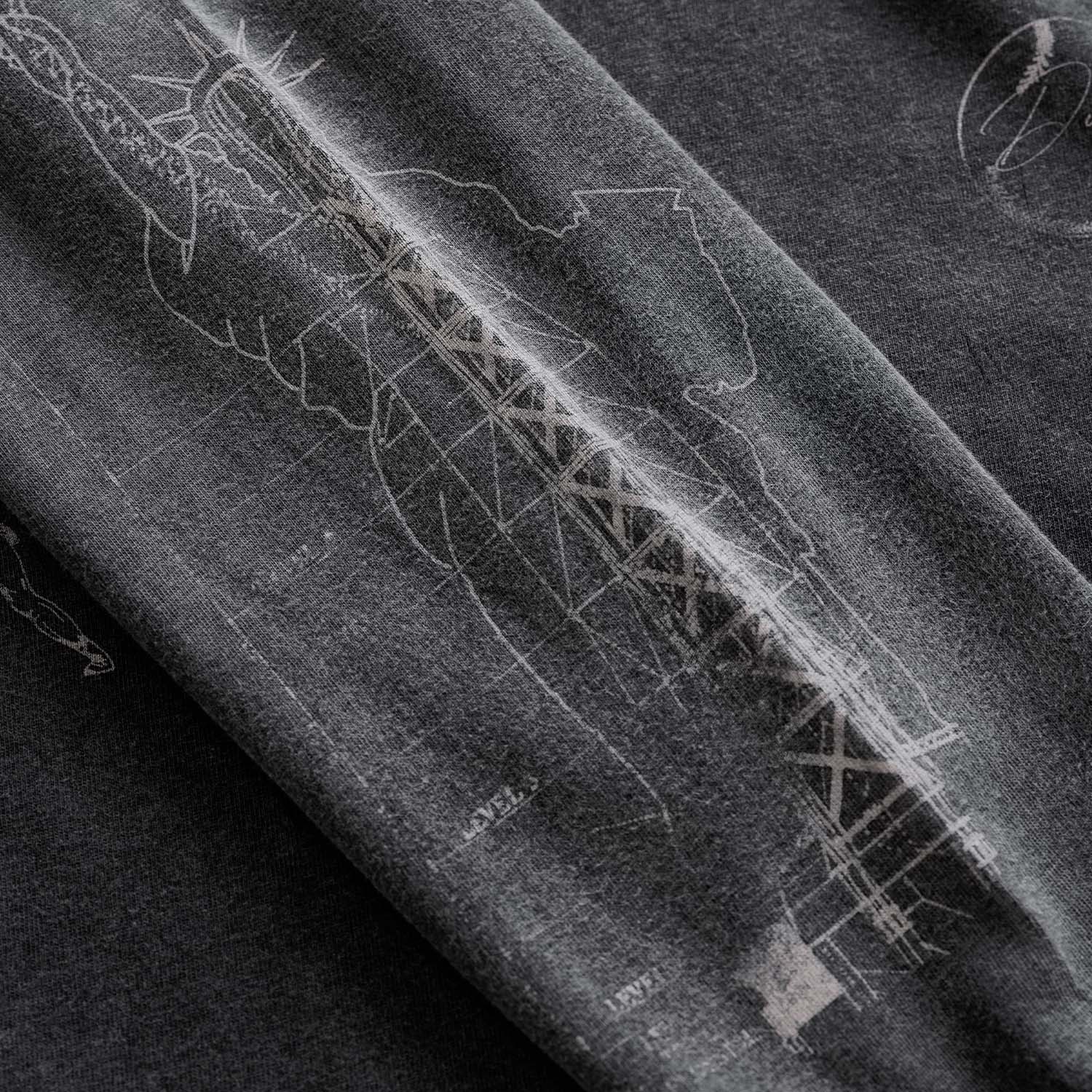 NY Sketch Washed Grey Long Sleeve Top - Image 4