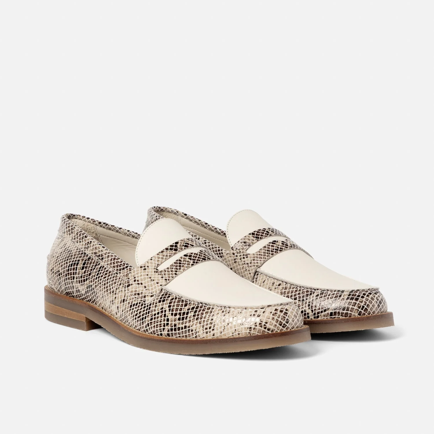 Peso Snakeskin + White Penny Loafer - Men's - Image 3