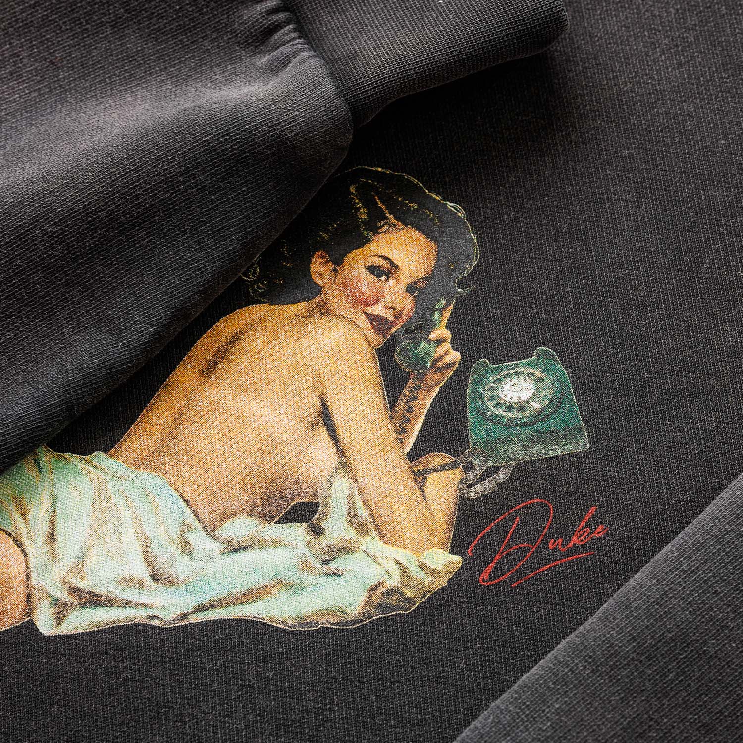 Pin Up Washed Black Hoodie - Image 5
