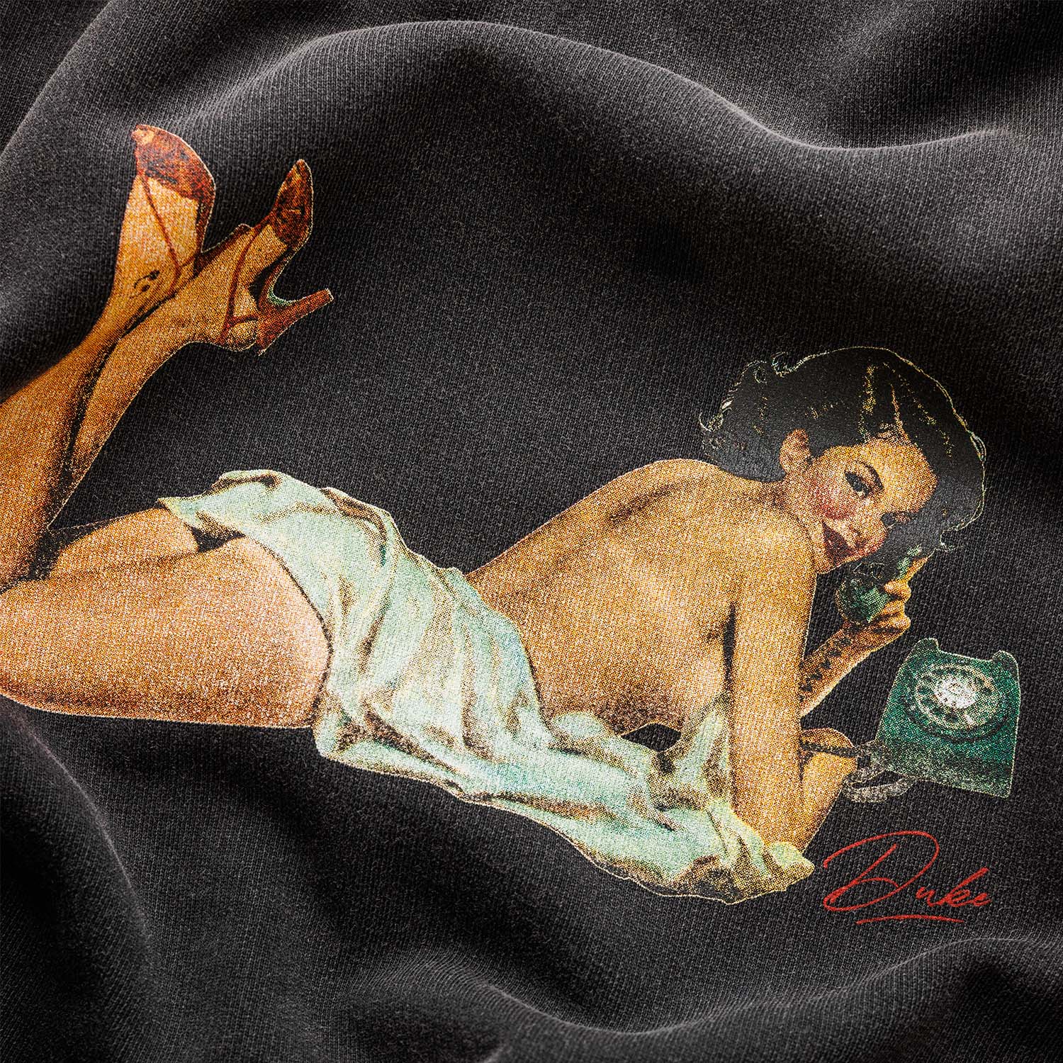 Pin Up Washed Black Hoodie - Image 6