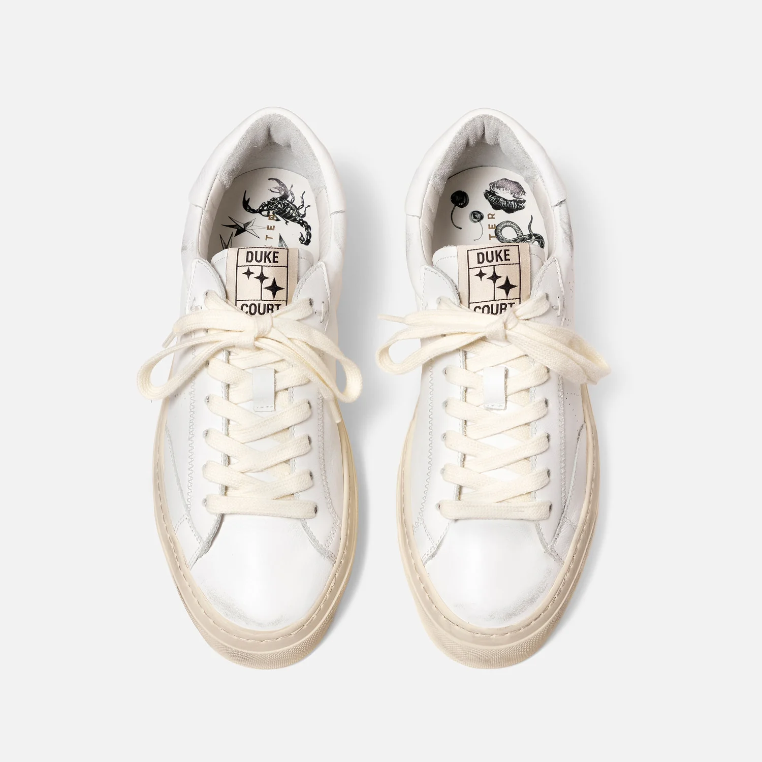 Plus Court White Distressed Sneaker - Women's - Image 2