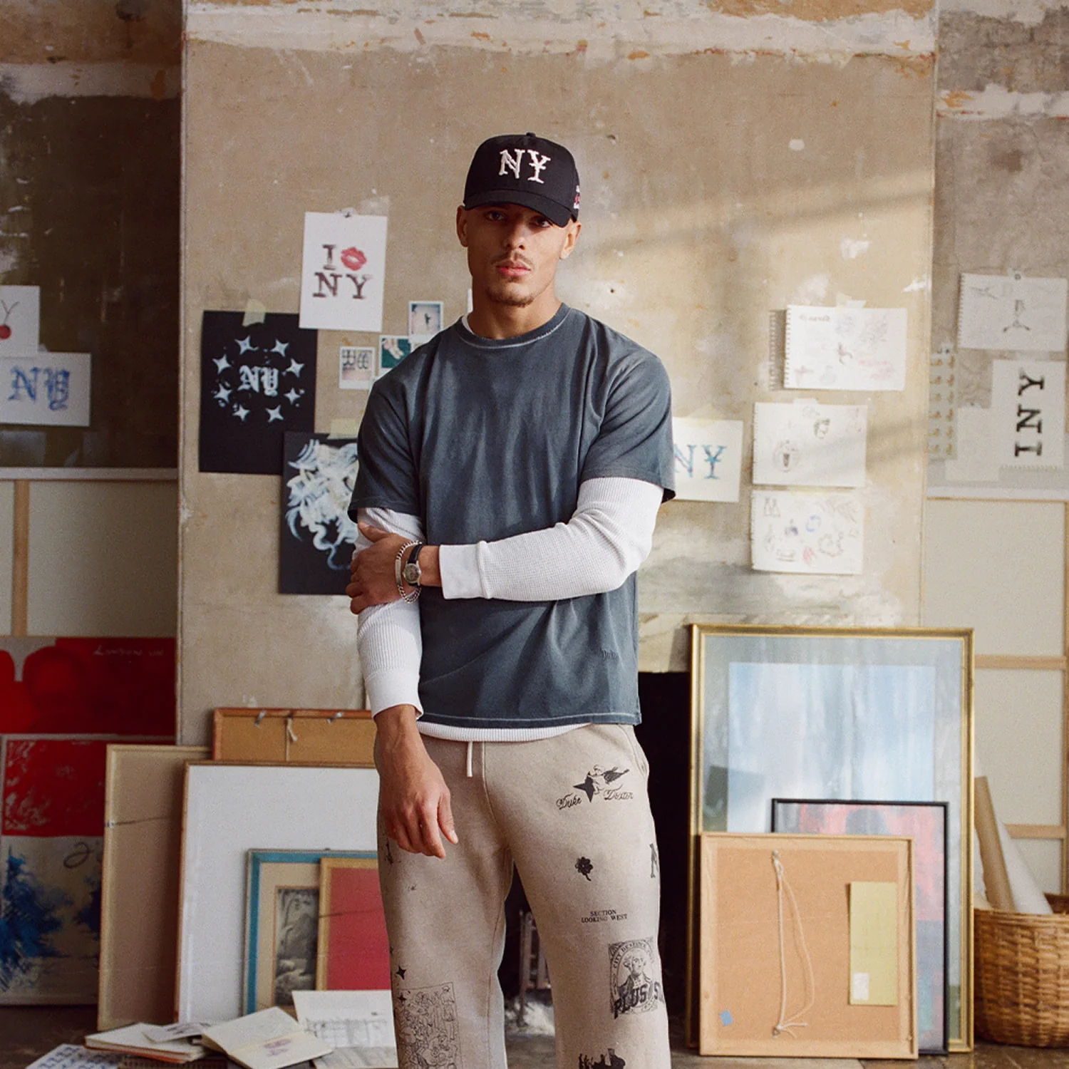 Sun Faded Workwear Washed Black T-Shirt - Image 2