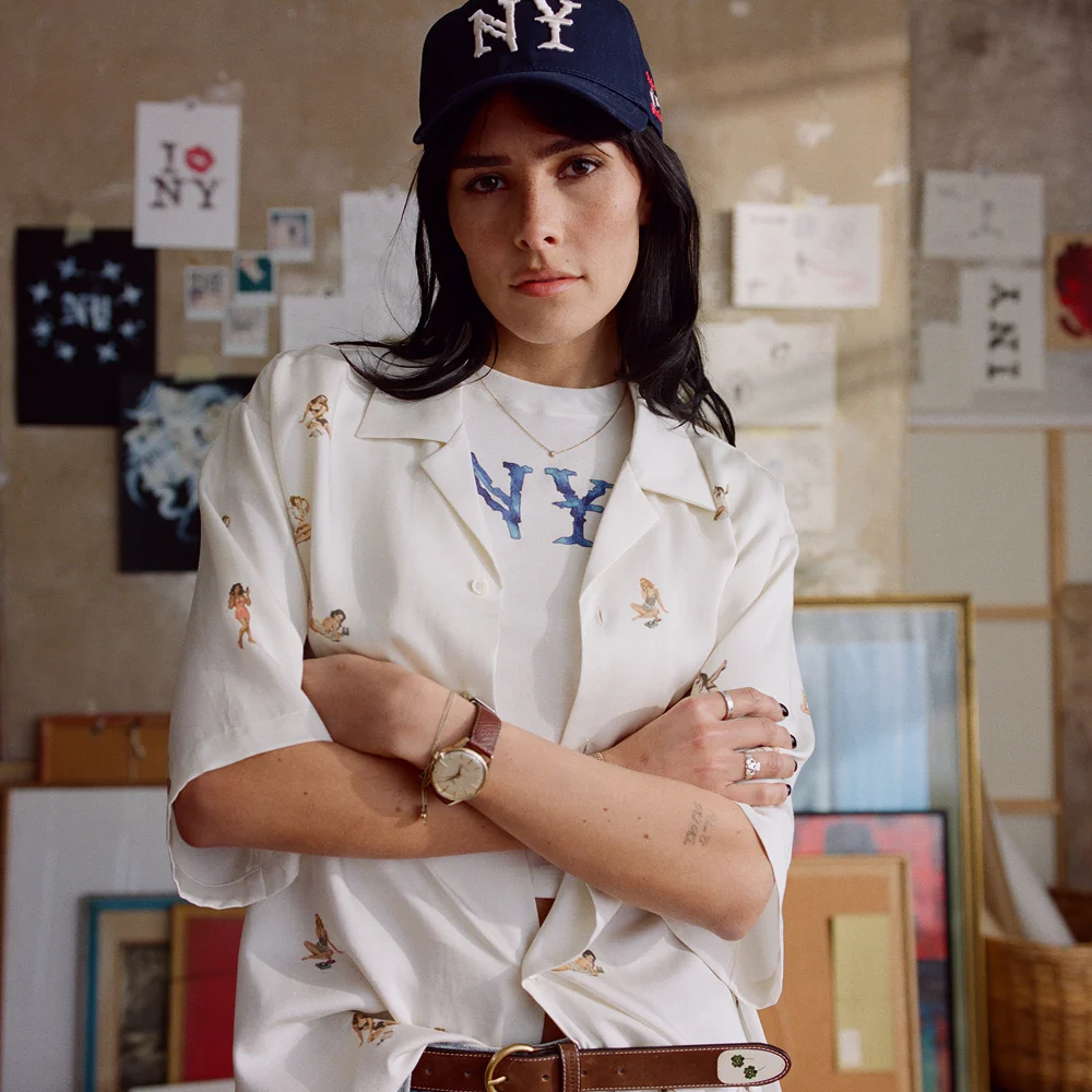 Watercolour NY Vintage White Baby Tee - Women's - Image 6