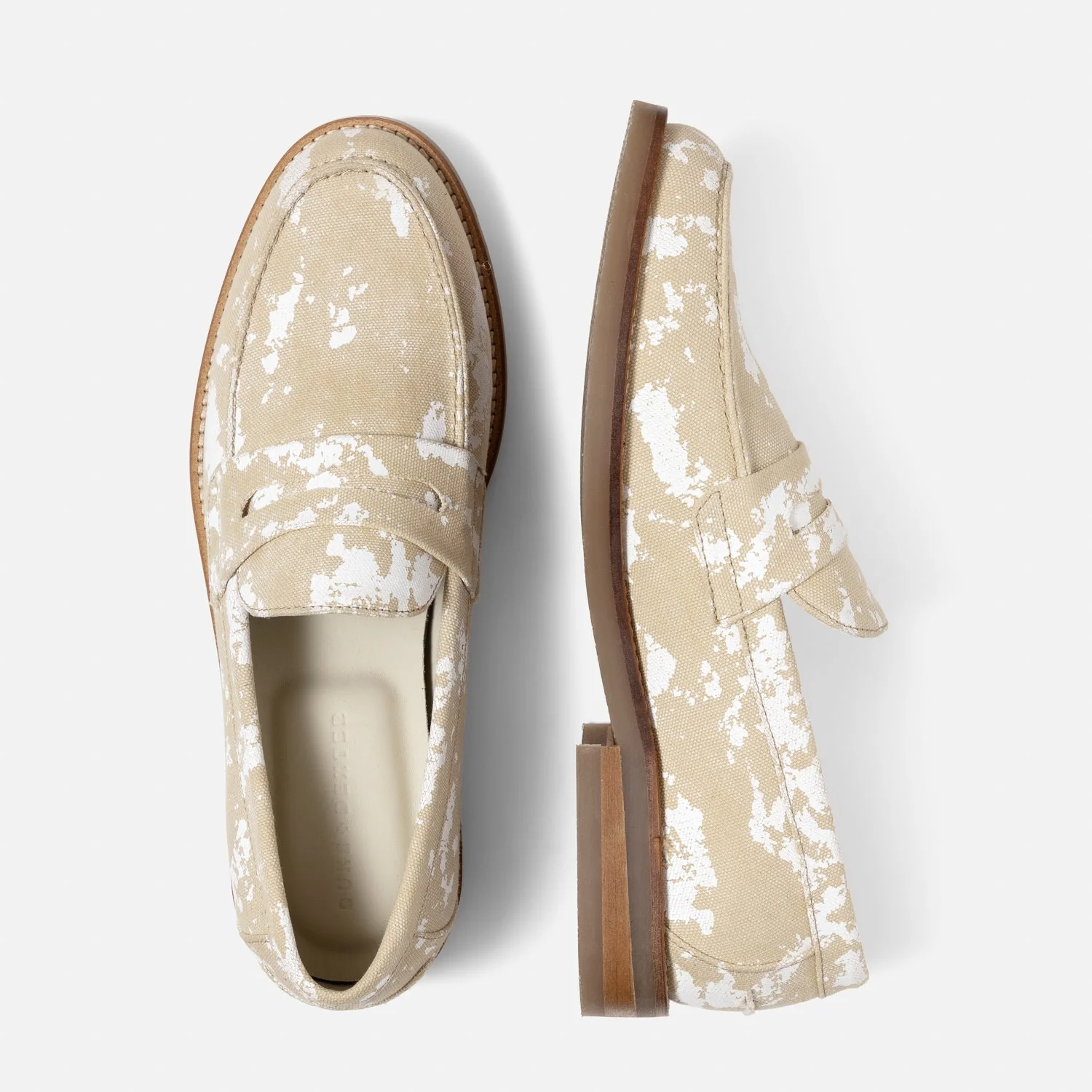 Wilde Beige + White Painted Canvas Penny Loafer - Men's - Image 5