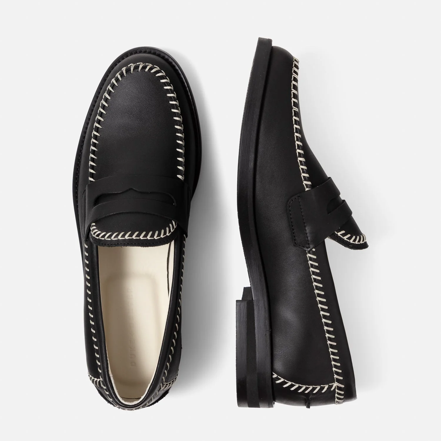 Wilde Black + Cream Box Stitch Penny Loafer - Men's - Image 5