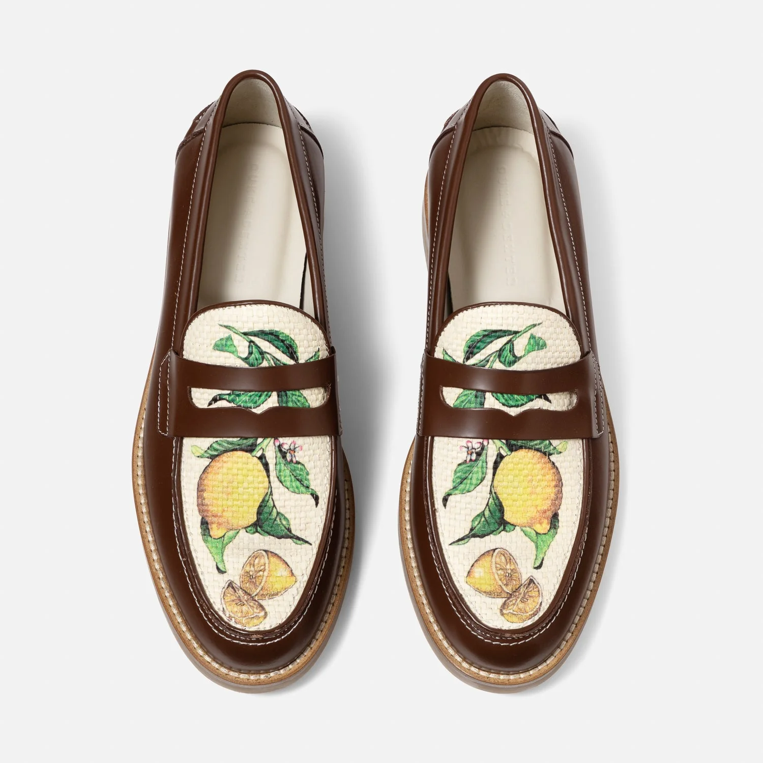 Wilde Chestnut Lemon Raffia Penny Loafer - Men's