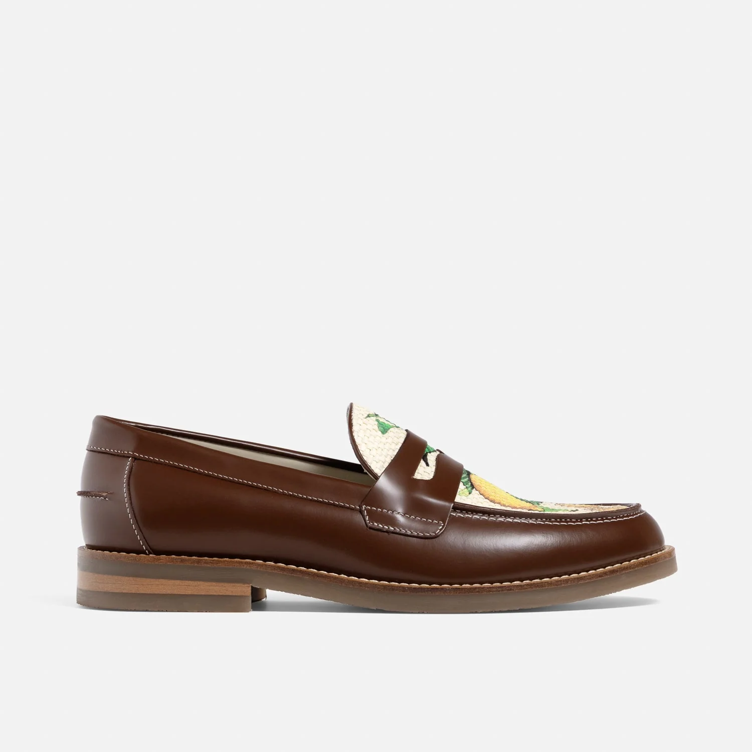 Wilde Chestnut Lemon Raffia Penny Loafer - Men's - Image 4
