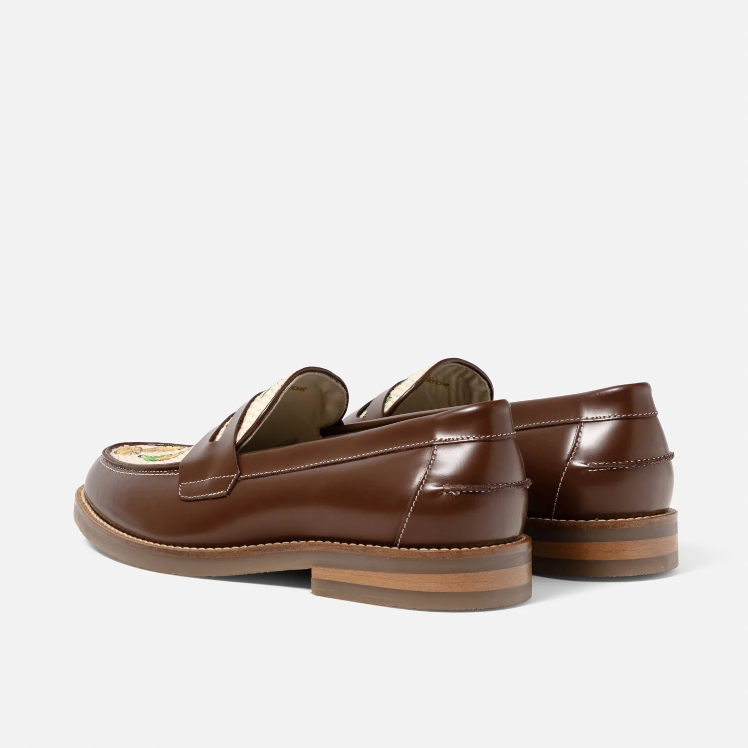Wilde Chestnut Lemon Raffia Penny Loafer - Men's - Image 6