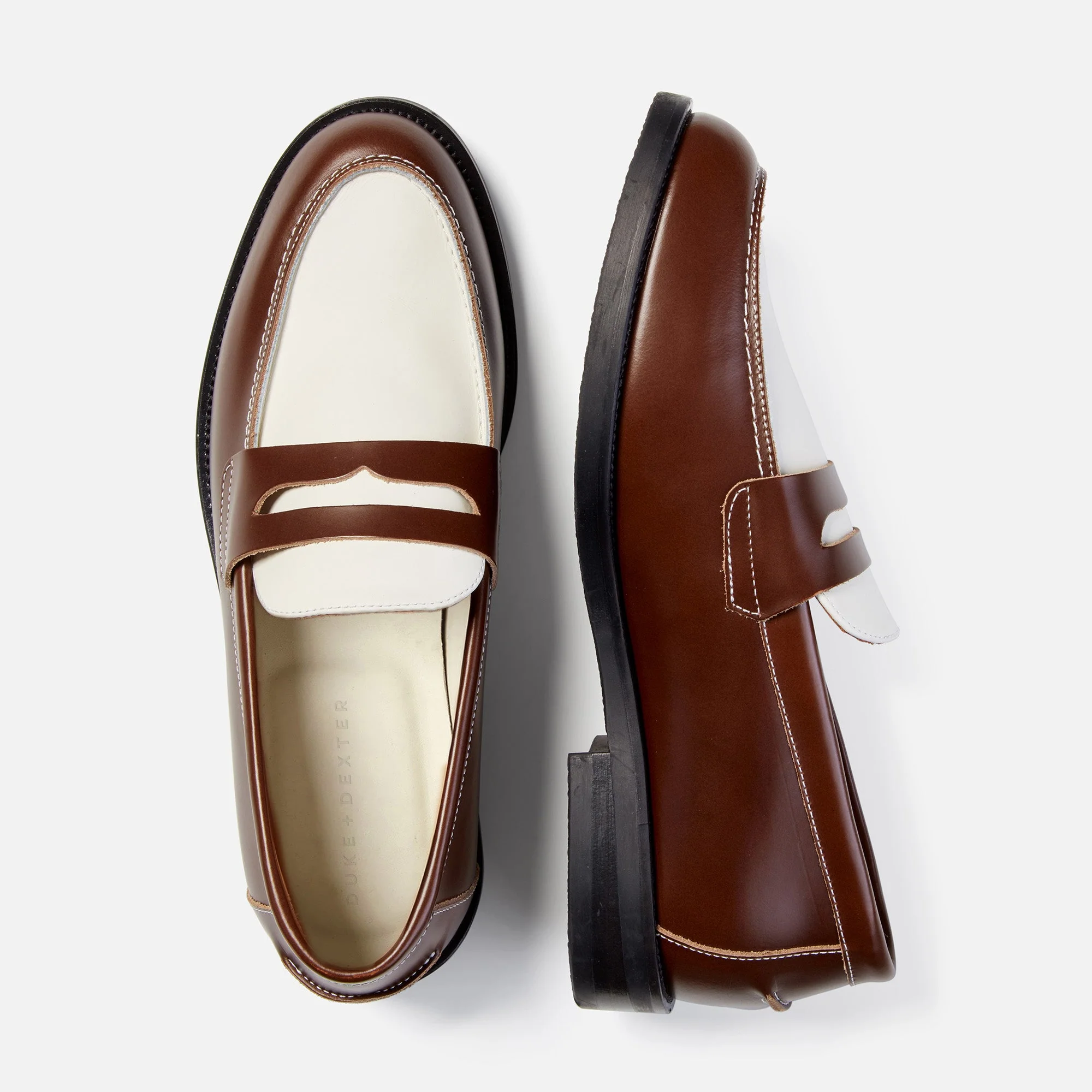 Wilde Chestnut + White Penny Loafer - Men's - Image 5