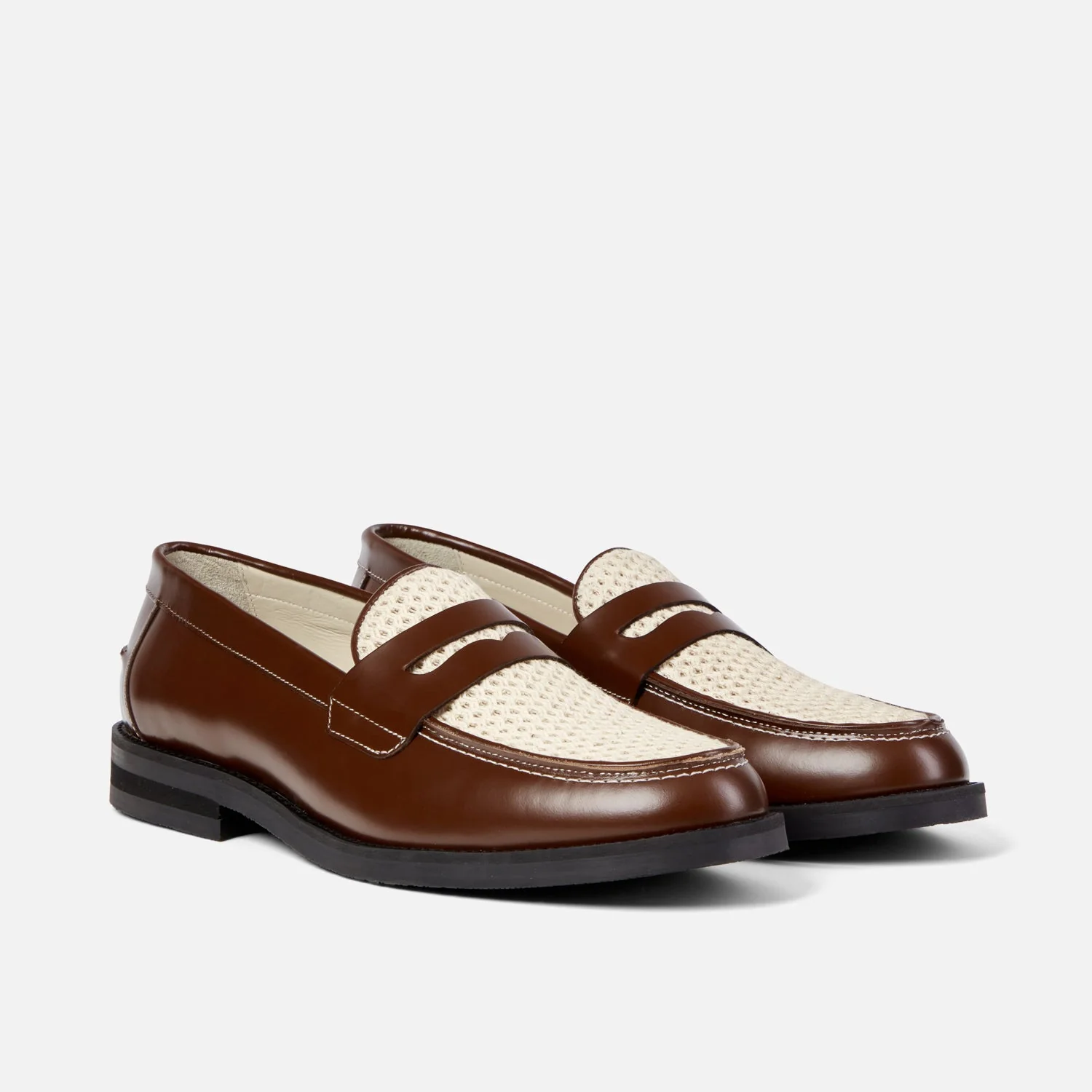 Wilde Chestnut + White Rattan Penny Loafer - Men's - Image 3