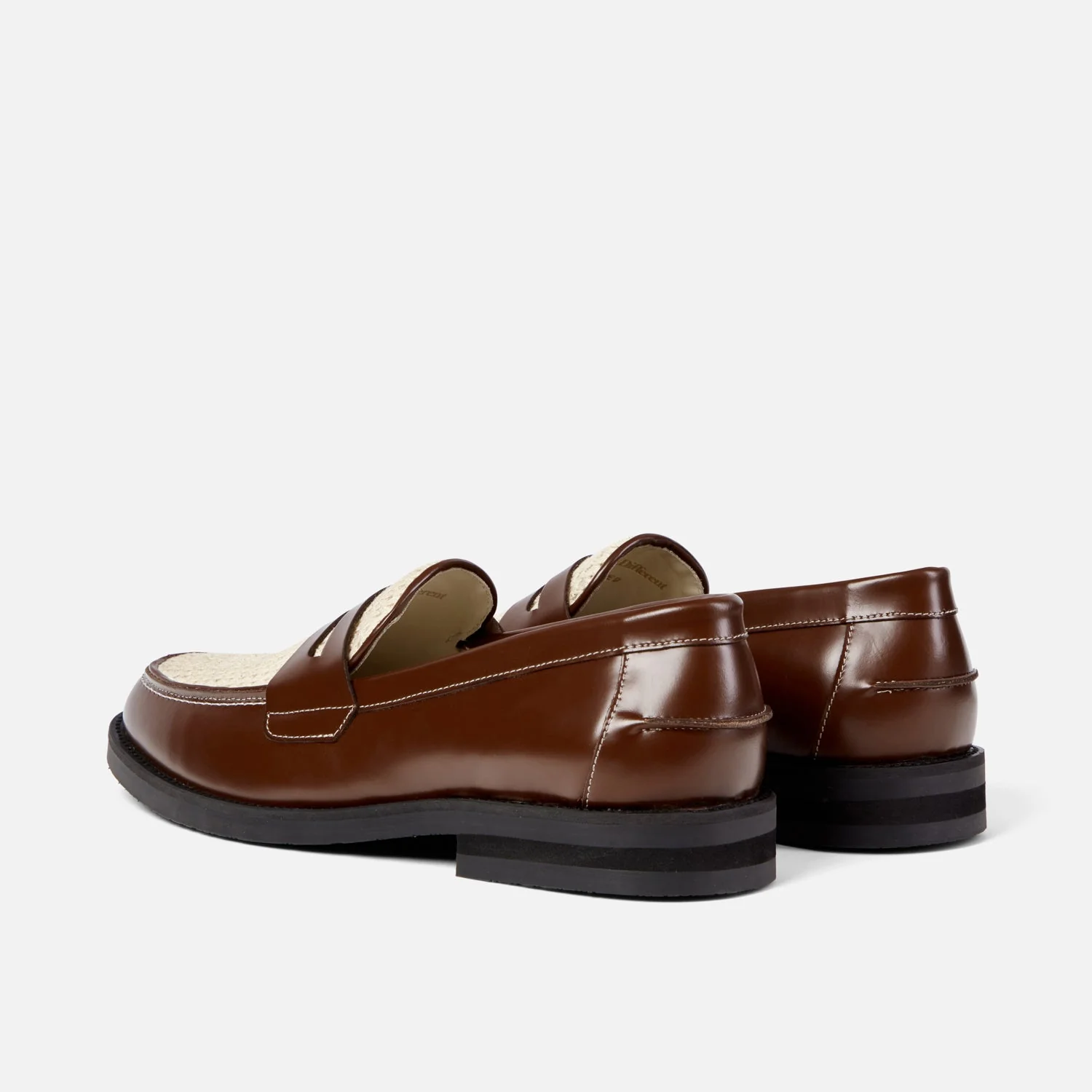 Wilde Chestnut + White Rattan Penny Loafer - Men's - Image 6