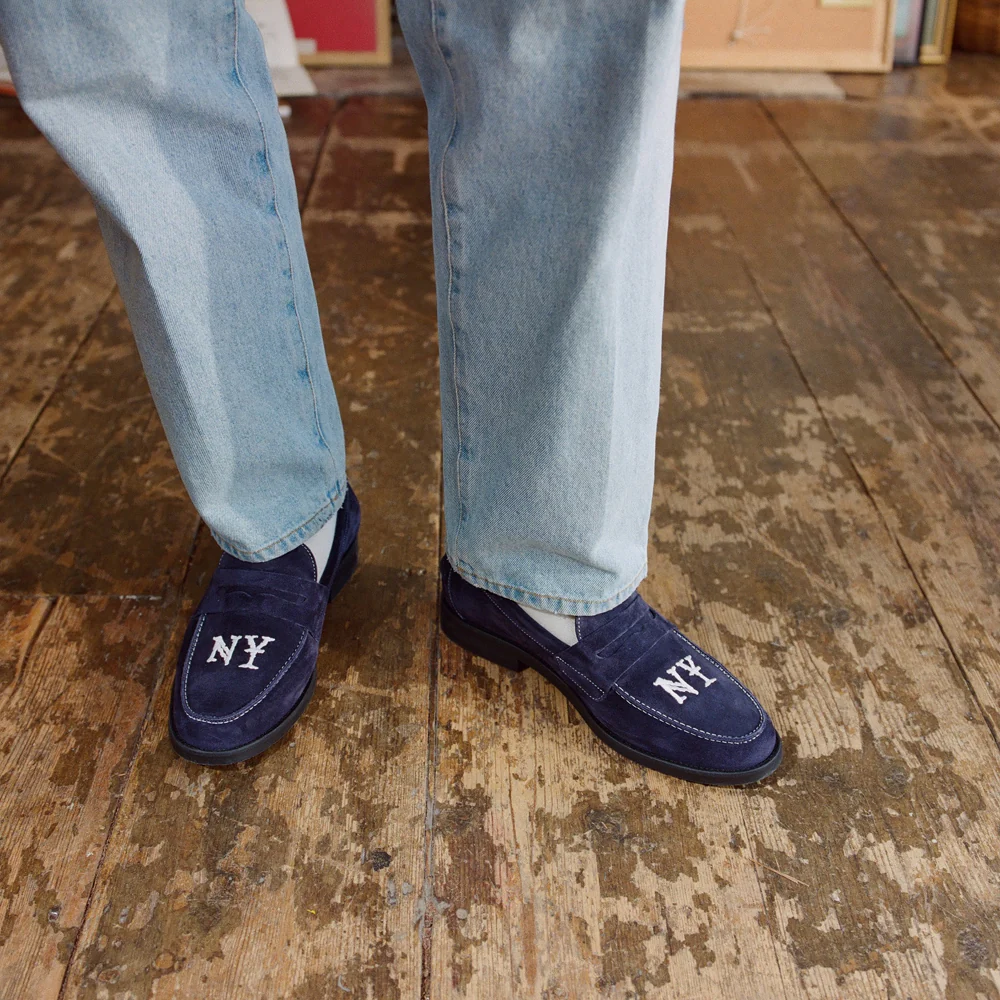 Wilde NY Navy Suede Penny Loafer - Men's - Image 8