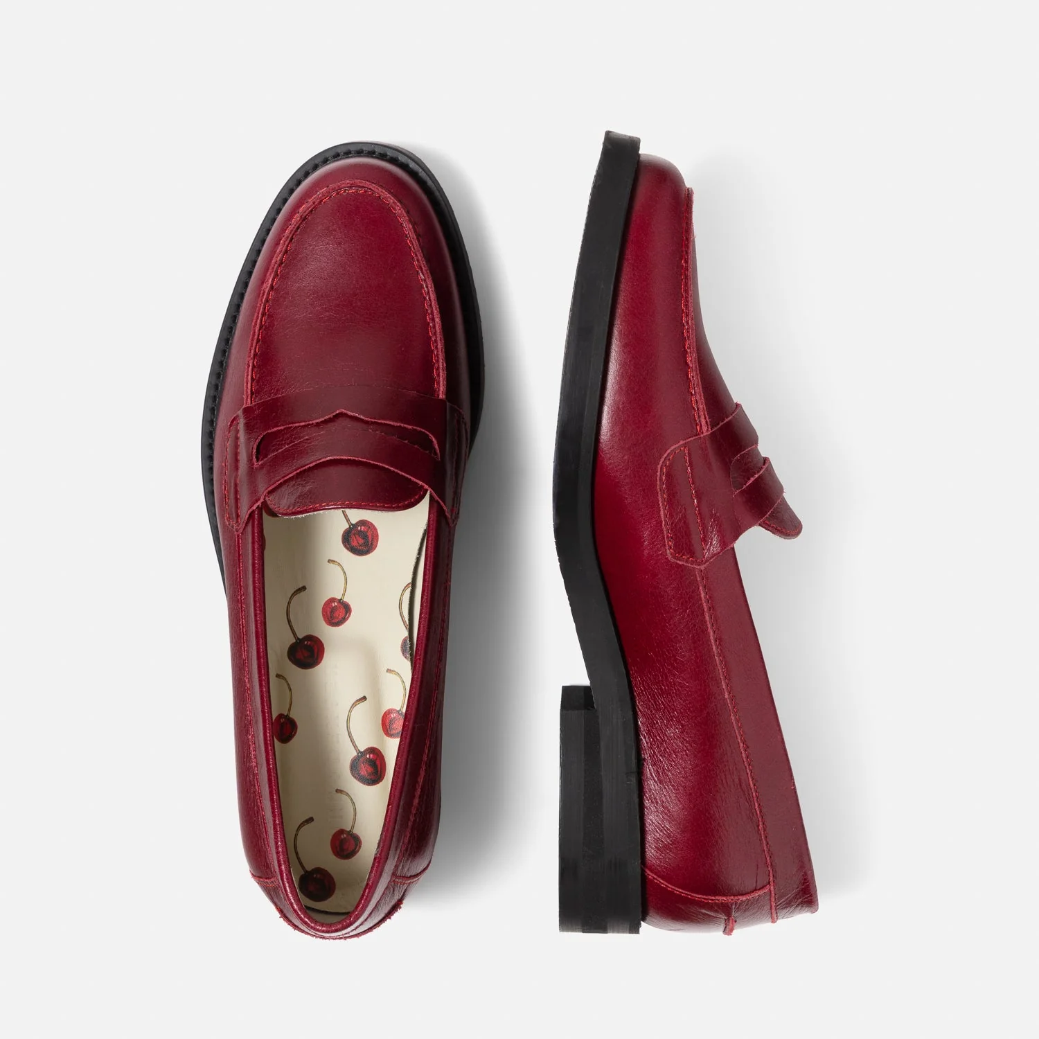 Wilde Red Creased Penny Loafer - Women's - Image 5