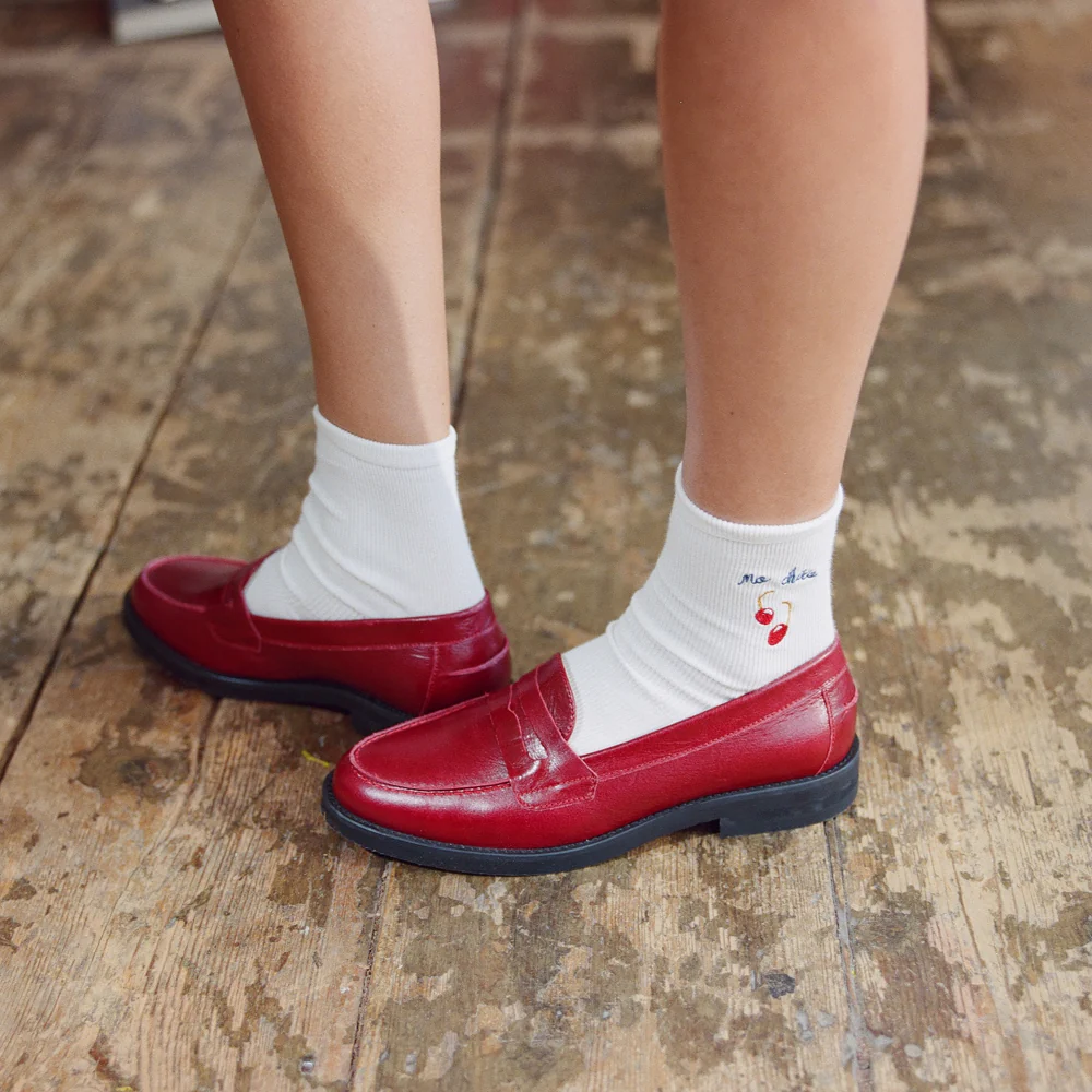 Wilde Red Creased Penny Loafer - Women's - Image 8