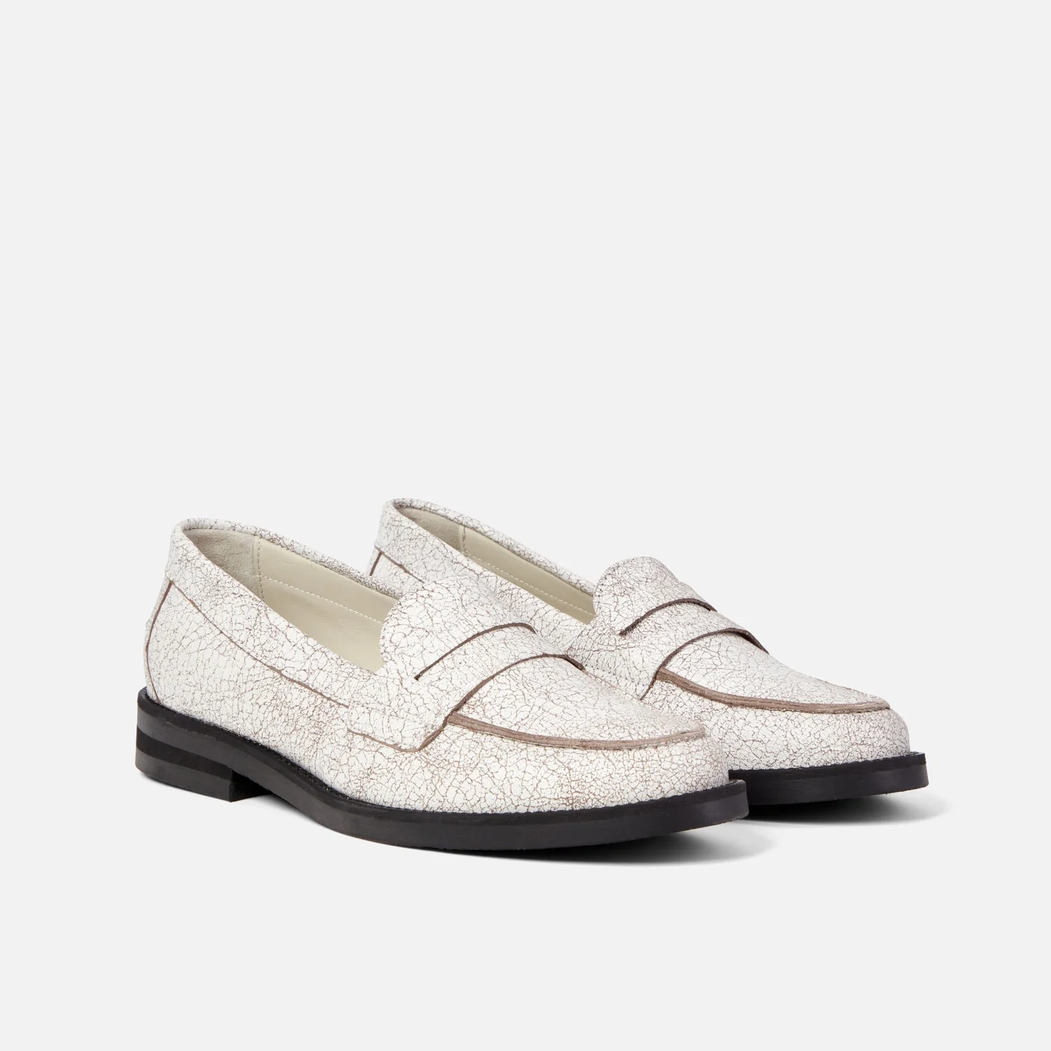 Wilde White Cracked Penny Loafer - Women's - Image 3