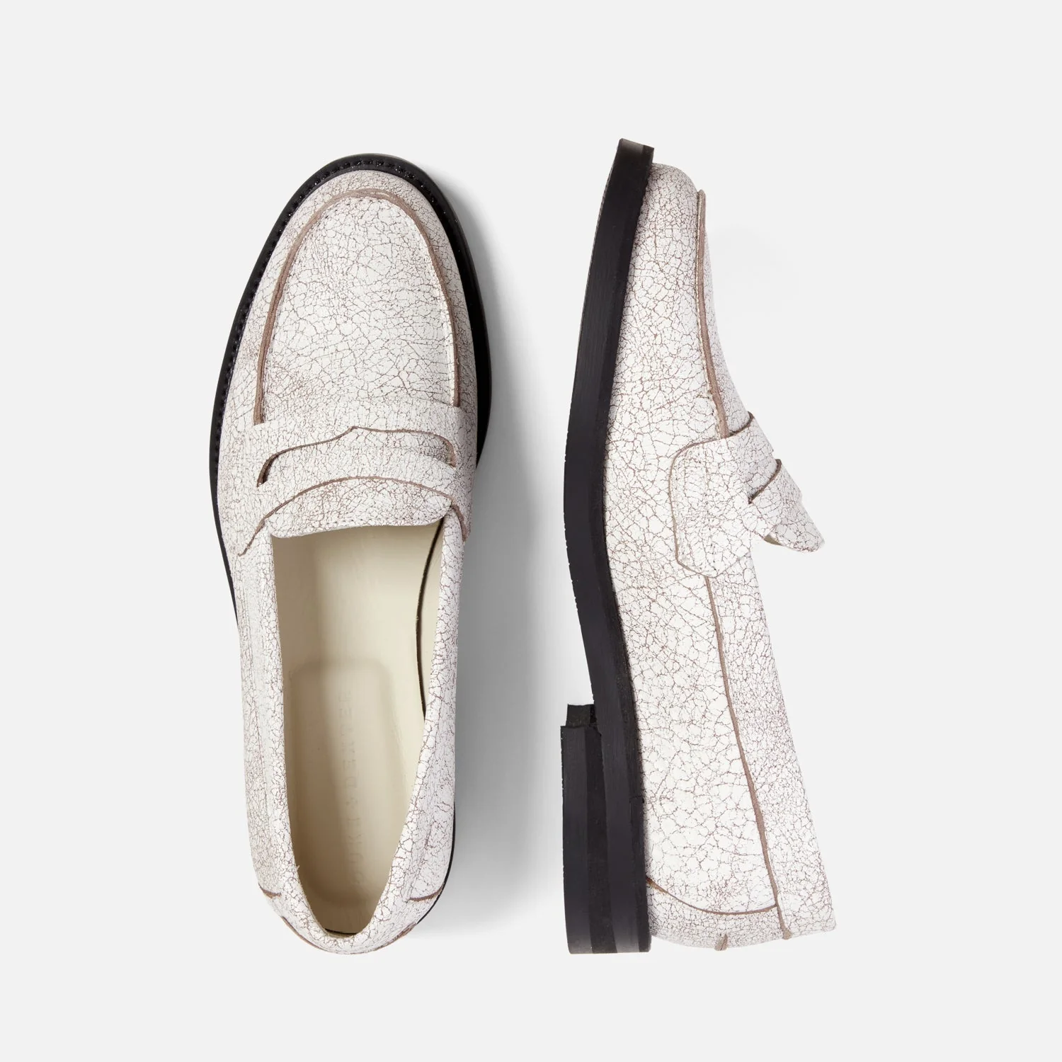 Wilde White Cracked Penny Loafer - Women's - Image 5