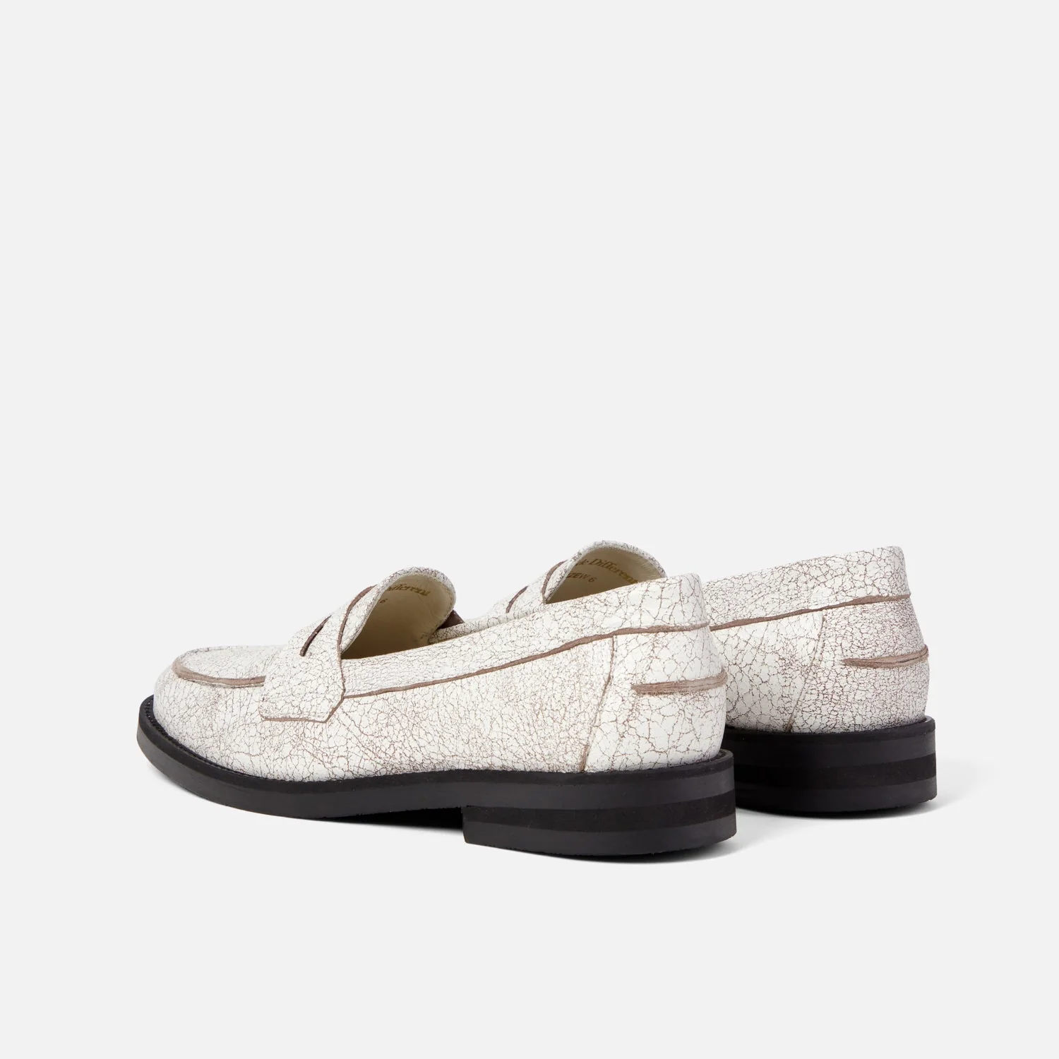 Wilde White Cracked Penny Loafer - Women's - Image 6